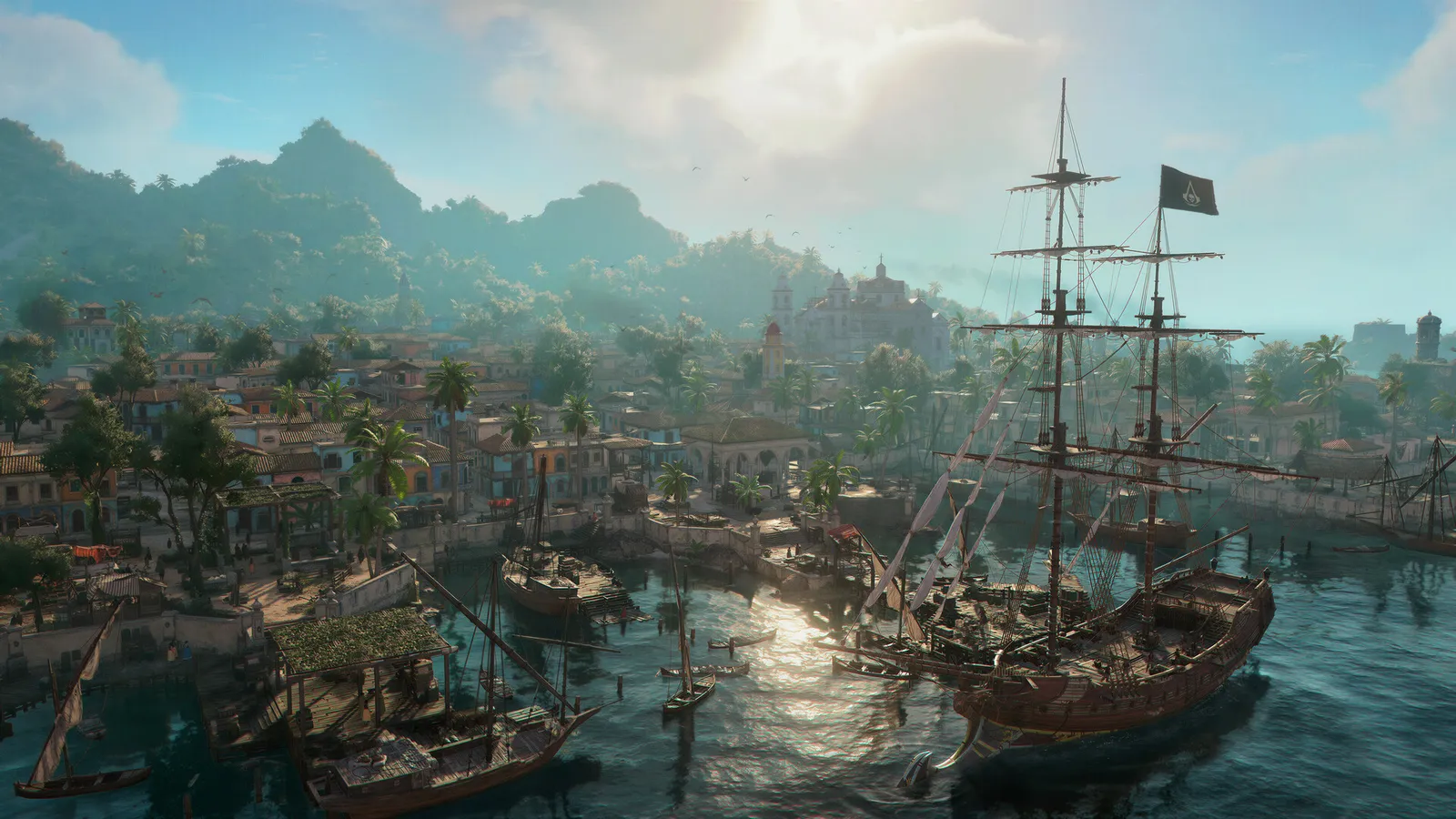 Captain Edward Kenway stands at the helm of the Jackdaw in Assassin's Creed Black Flag Resynced, the most recent shipped game in the series he is now directing.