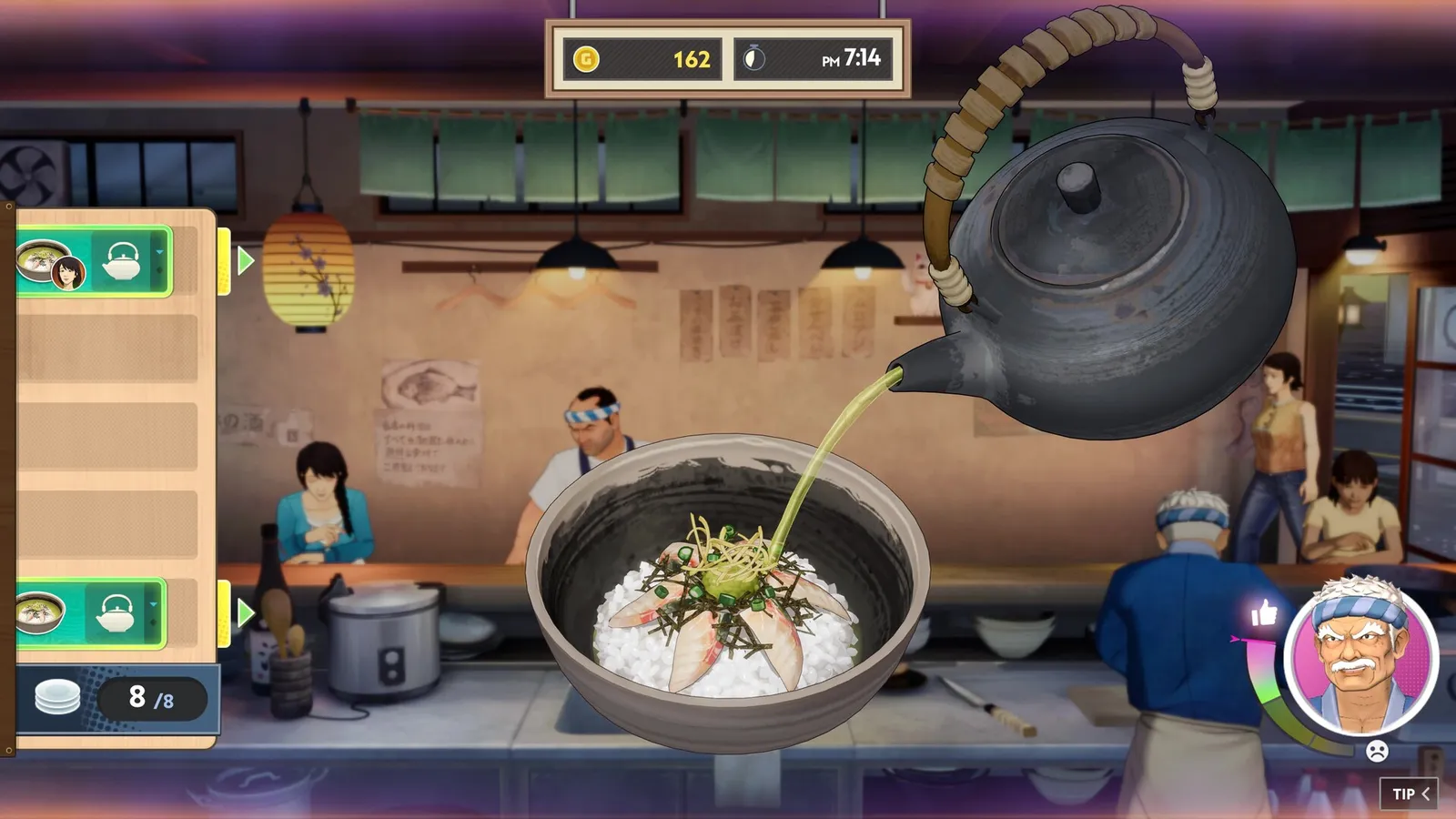 Bancho the Chef Steam screenshot showing a restaurant service scene