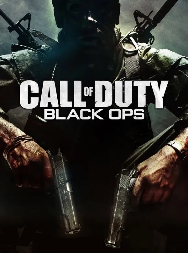 Call of Duty Black Ops 1 cover art featuring a soldier in a jungle helmet