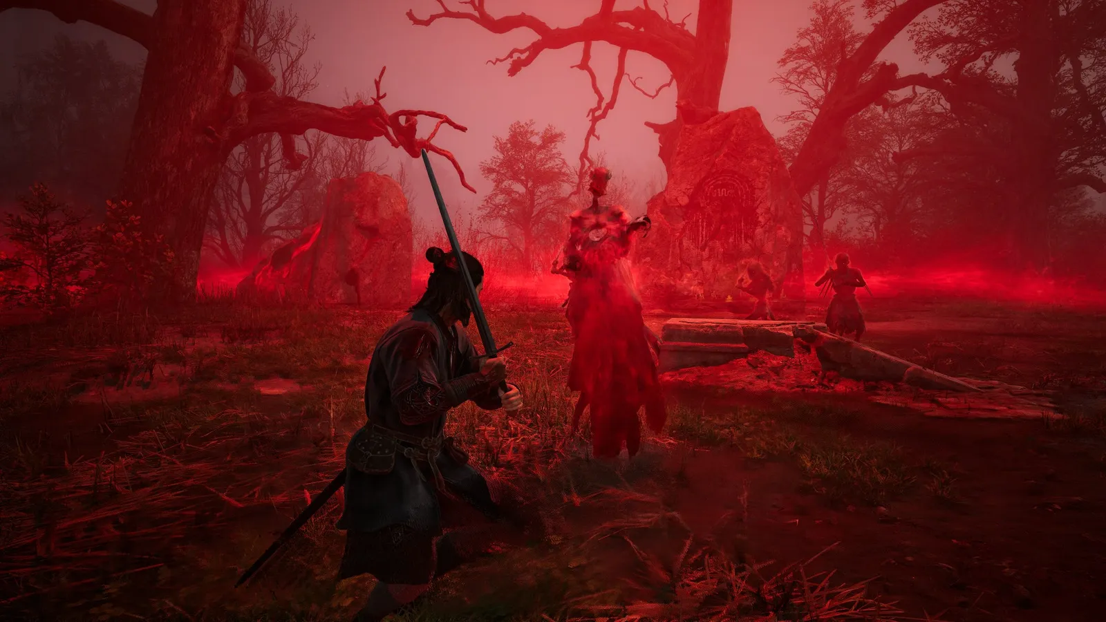 Coen the half-vampire protagonist standing in moody 14th century European ruins for The Blood of Dawnwalker
