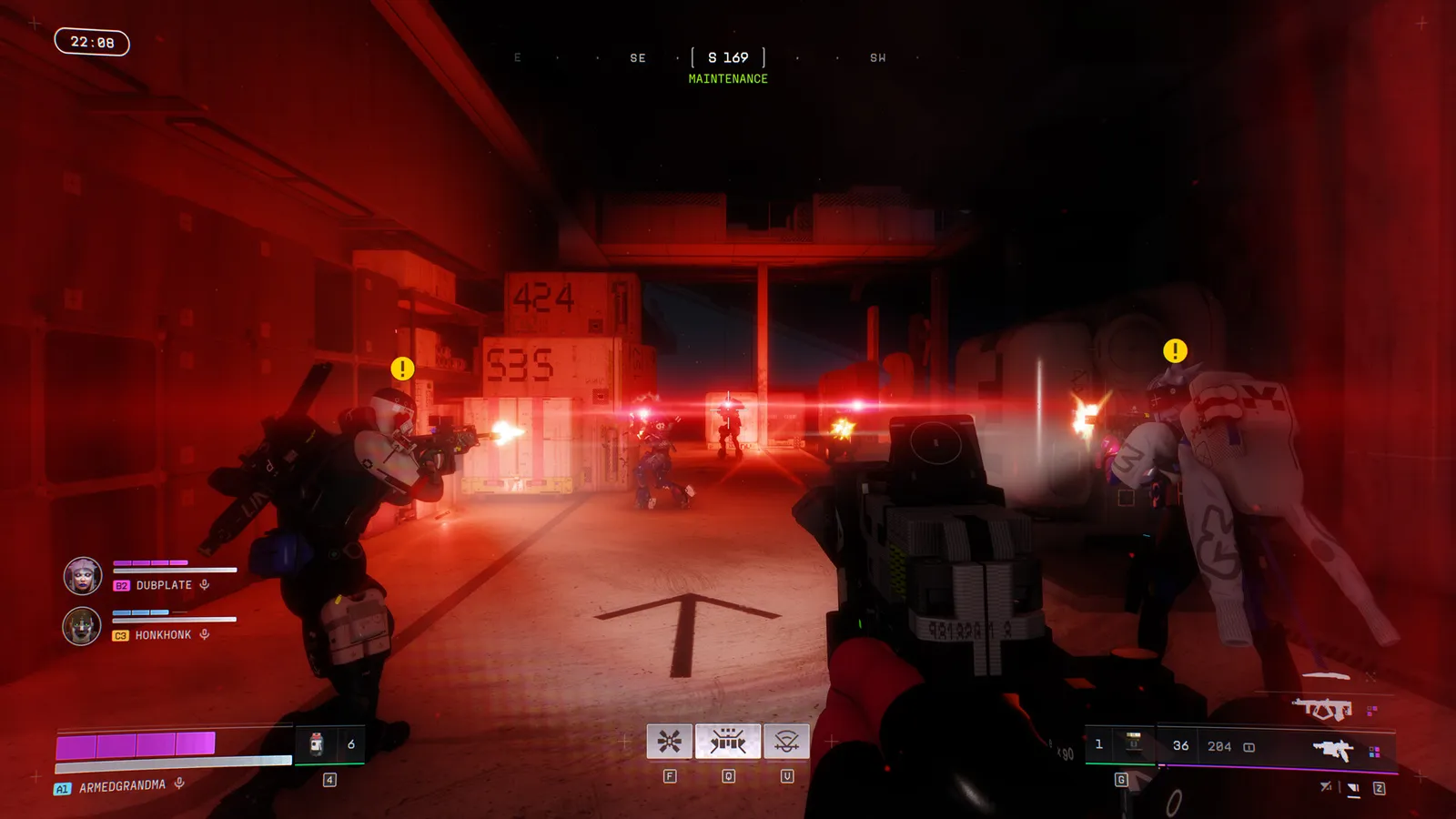 Marathon gameplay screenshot showing extraction shooter combat between Runners