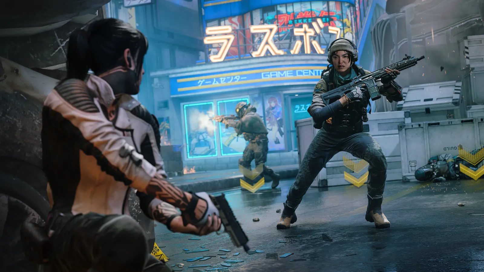 Call of Duty Black Ops 7 screenshot showing an operator on a multiplayer map