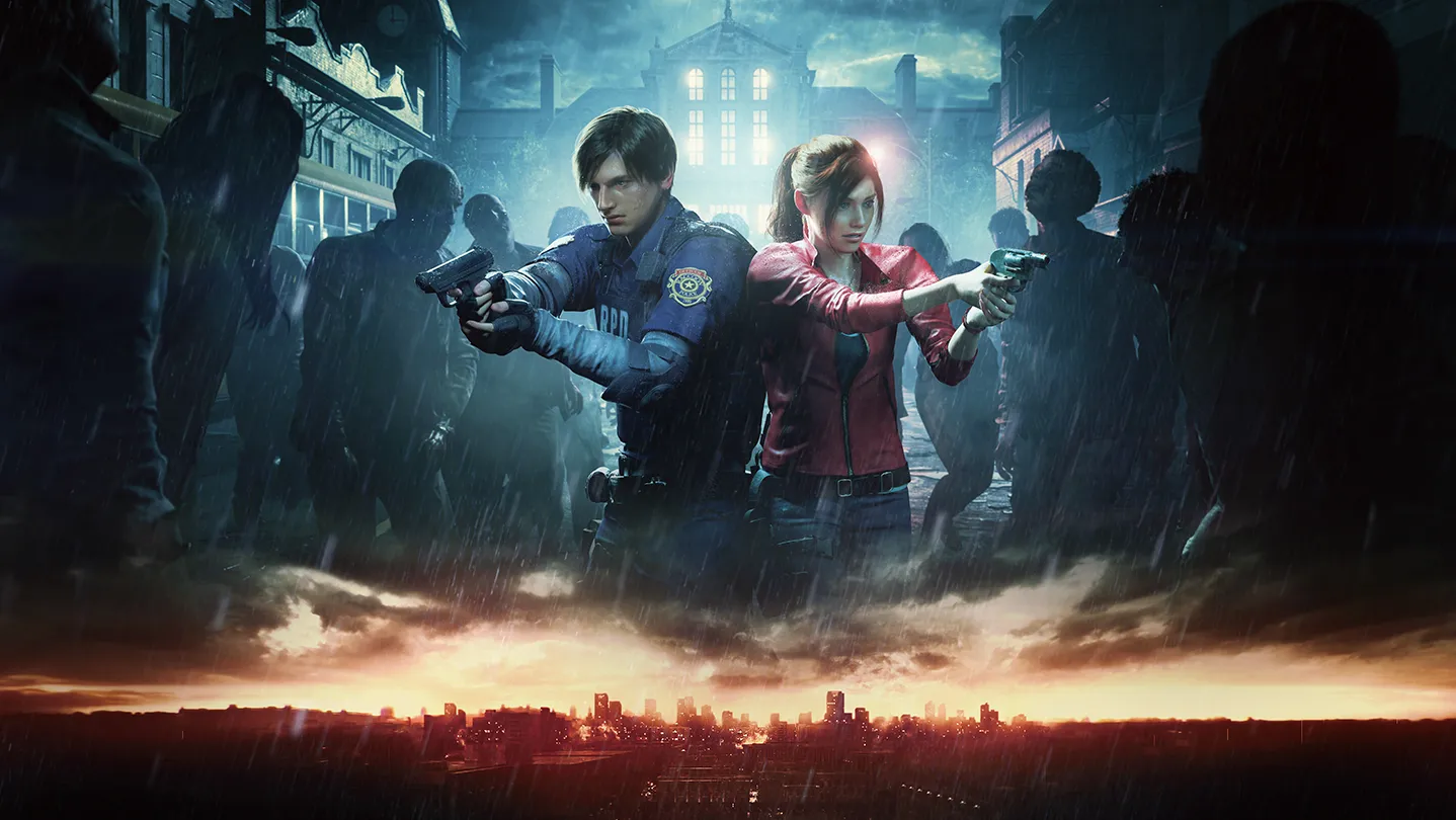 Promotional background artwork for the Resident Evil 2 remake from its Steam store page
