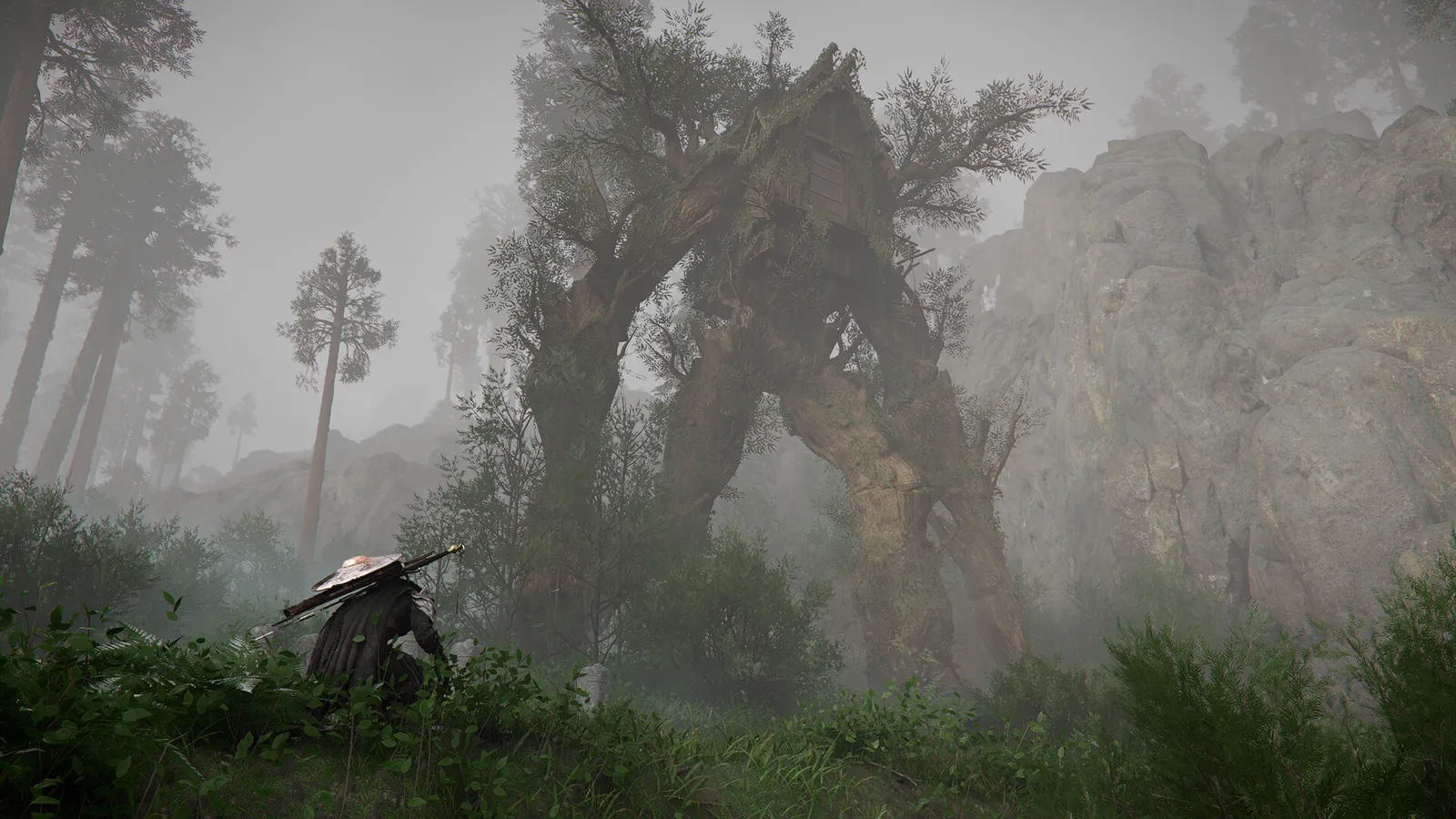 Crimson Desert screenshot of Kliff inspecting a bank strongbox and trade ledger