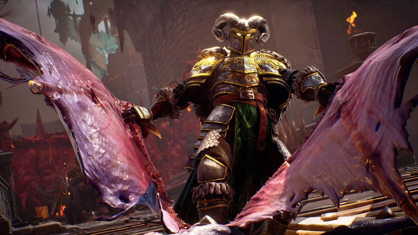 Crimson Moon screenshot of melee combat with angelic transformation powers activated