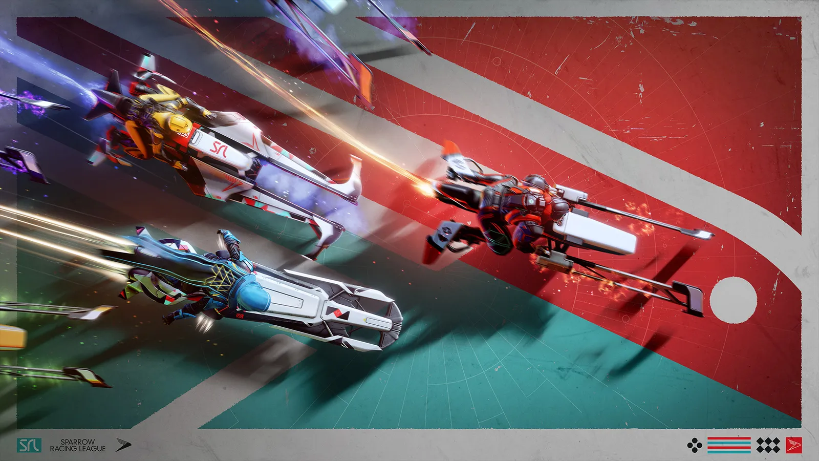 Destiny 2 Sparrow Racing League artwork with ships racing on a track