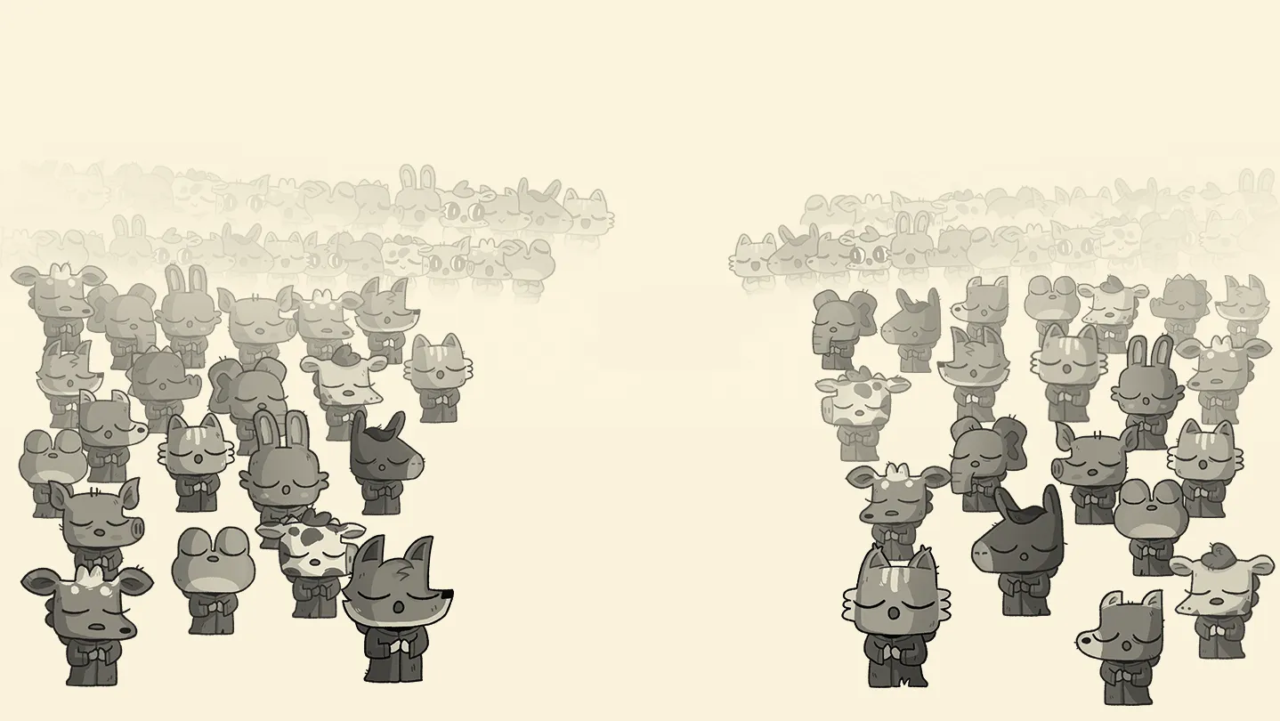 Cult of the Lamb hero art on the Steam store page, the flagship release from Devolver Digital.