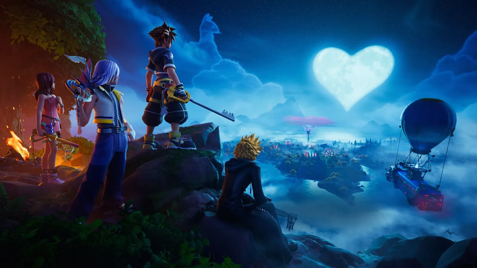 Official Fortnite news artwork from the Kingdom Hearts crossover announcement