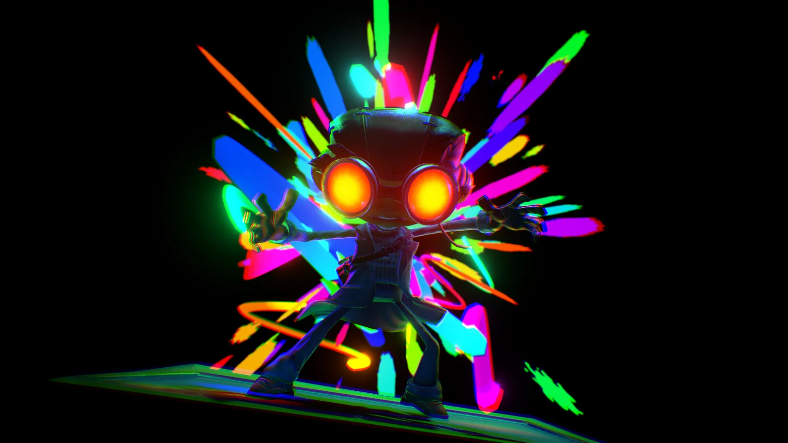 Colorful characters and psychic combat in a Double Fine Productions level