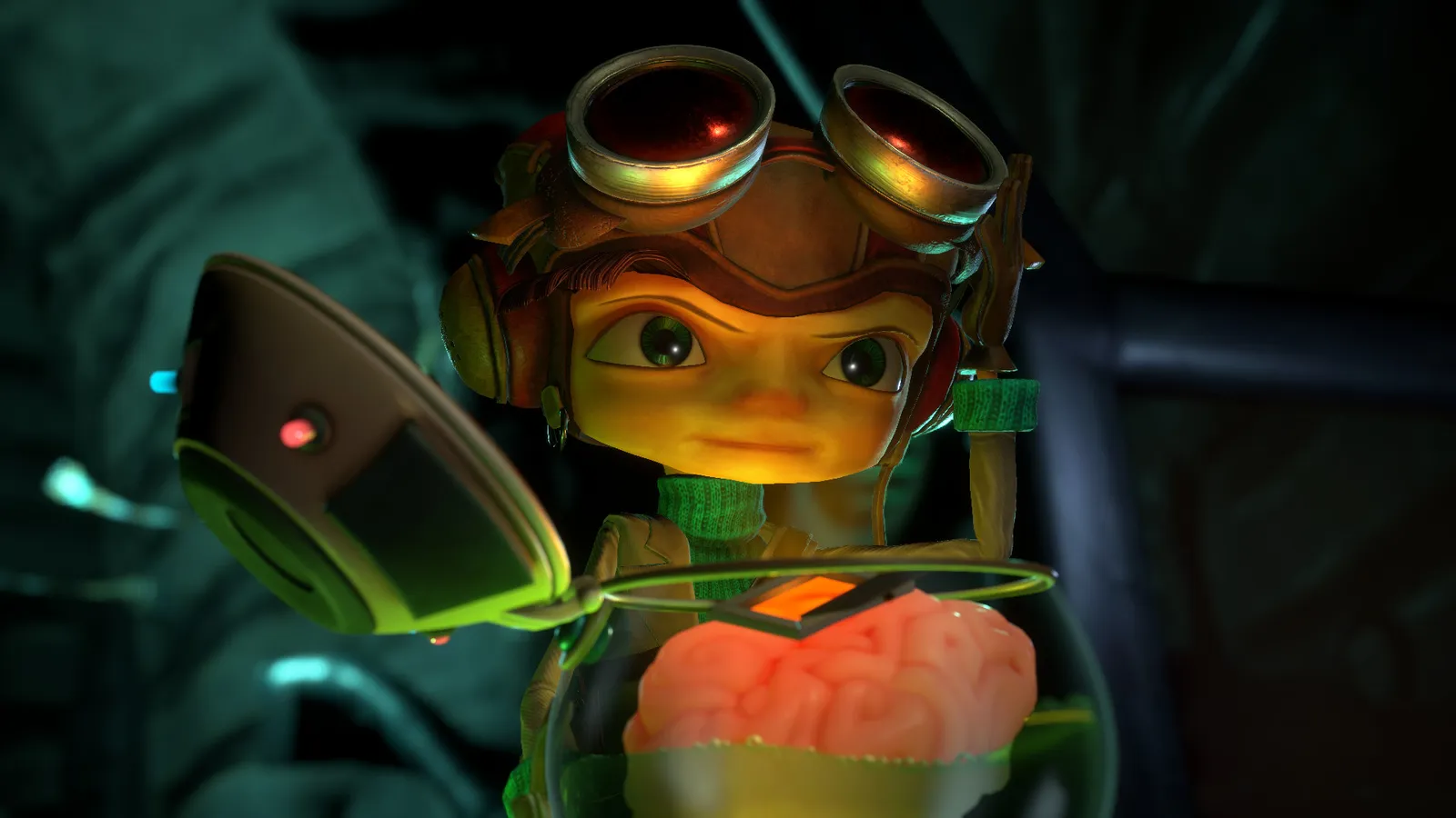 Razputin Aquato leaps through a surreal mental landscape in Psychonauts 2 on PC