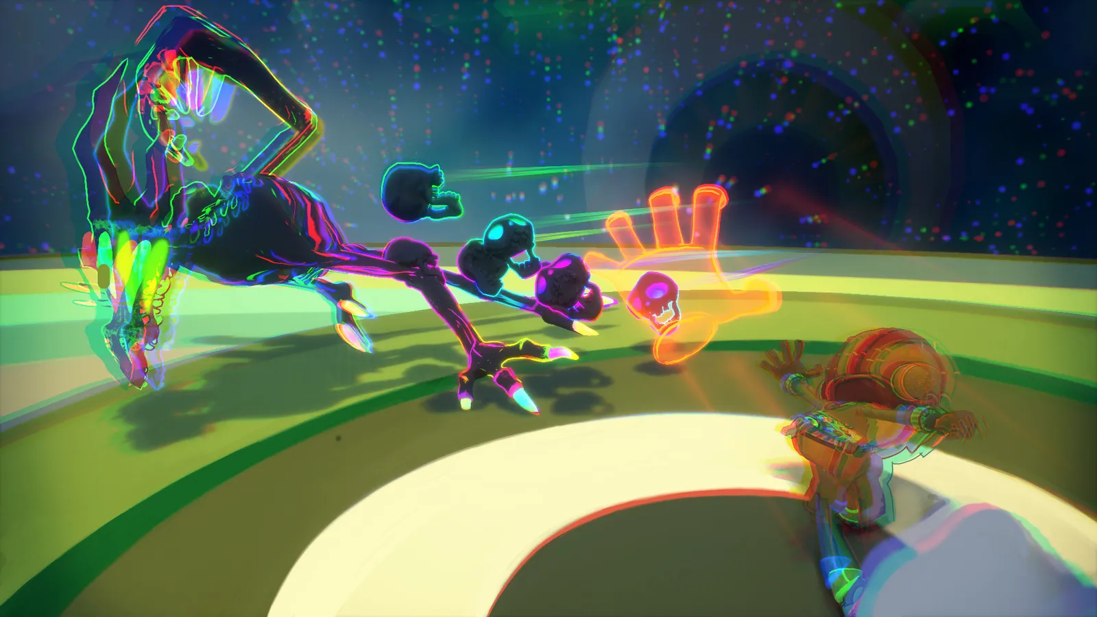 Psychonauts 2 screenshot showing vibrant mind world and character art