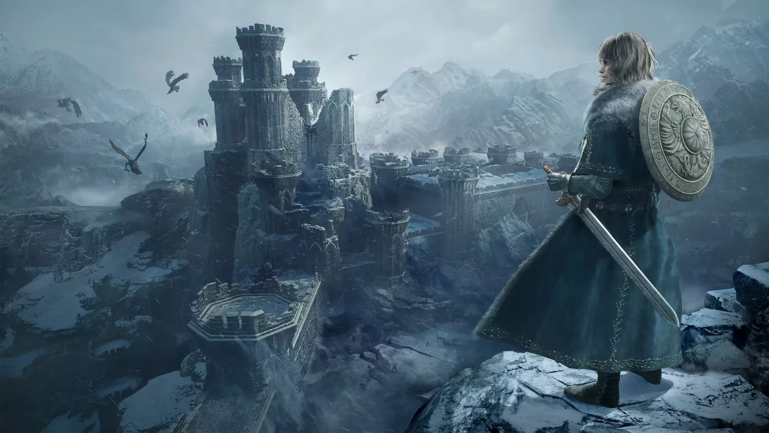Dragon's Dogma 2 Dark Arisen expansion key art showing icy Norgan region