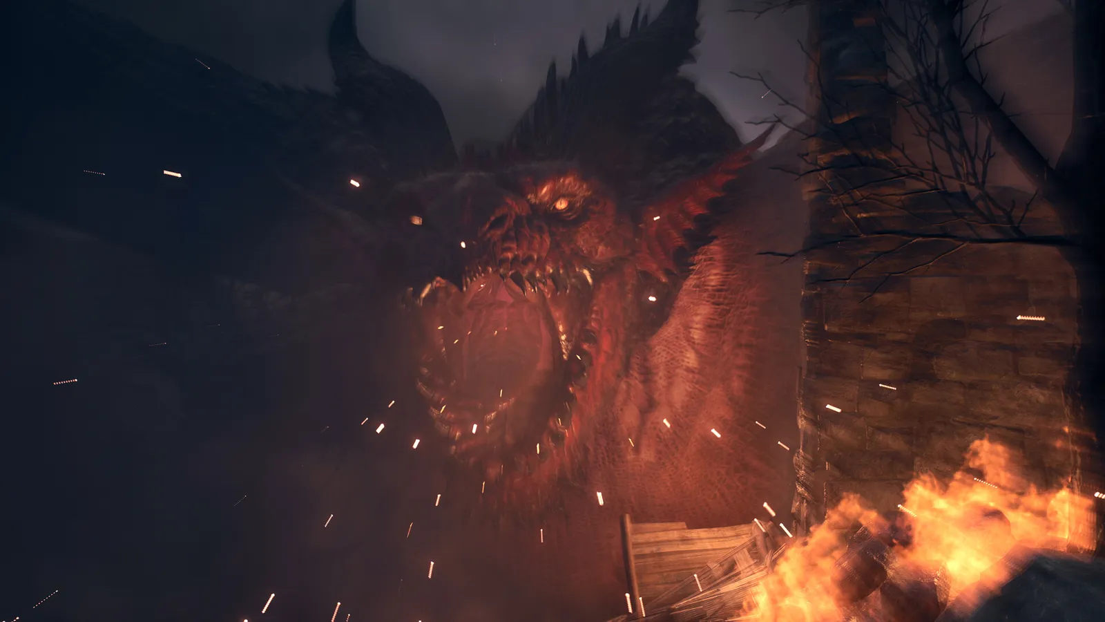 Dragon's Dogma 2 open world exploration scene with the Arisen and Pawn companions traveling through a canyon