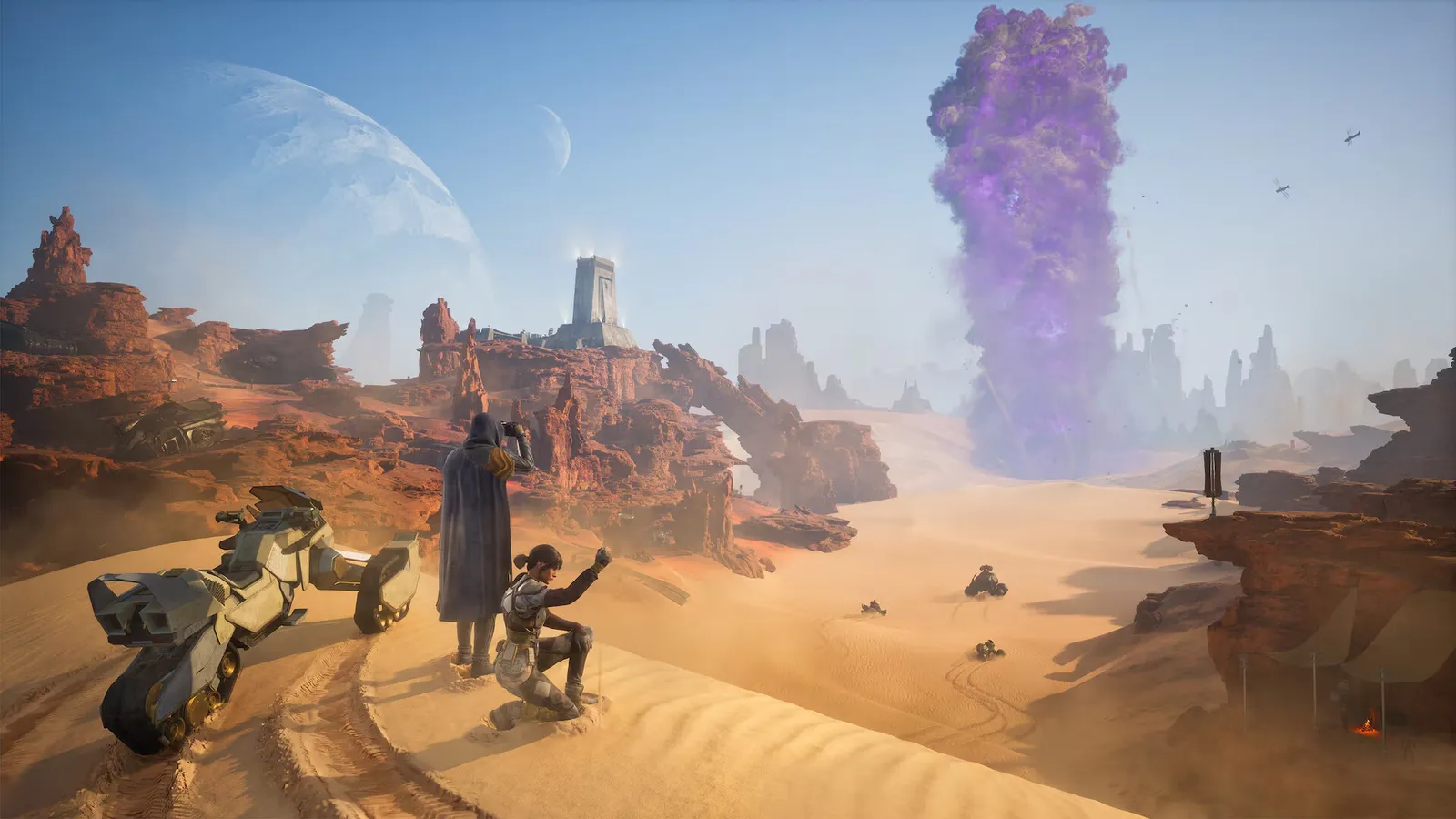 Official Steam screenshot of a player exploring the desert of Arrakis in Dune Awakening