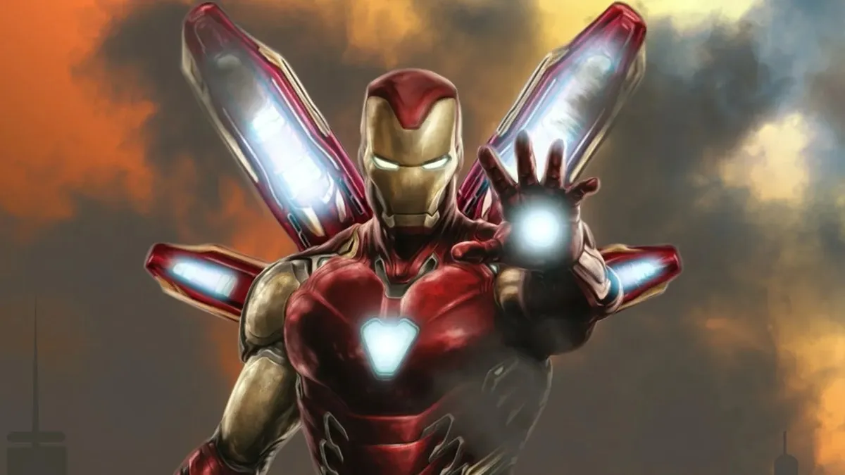 Leaked Iron Man gameplay screenshot showing the character flying over a city