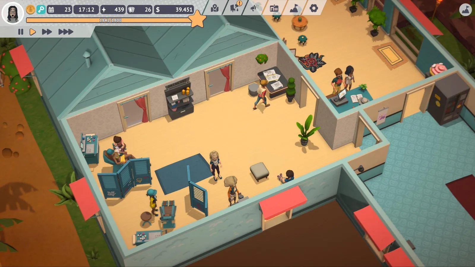 Tattoo Tycoon studio management gameplay scene