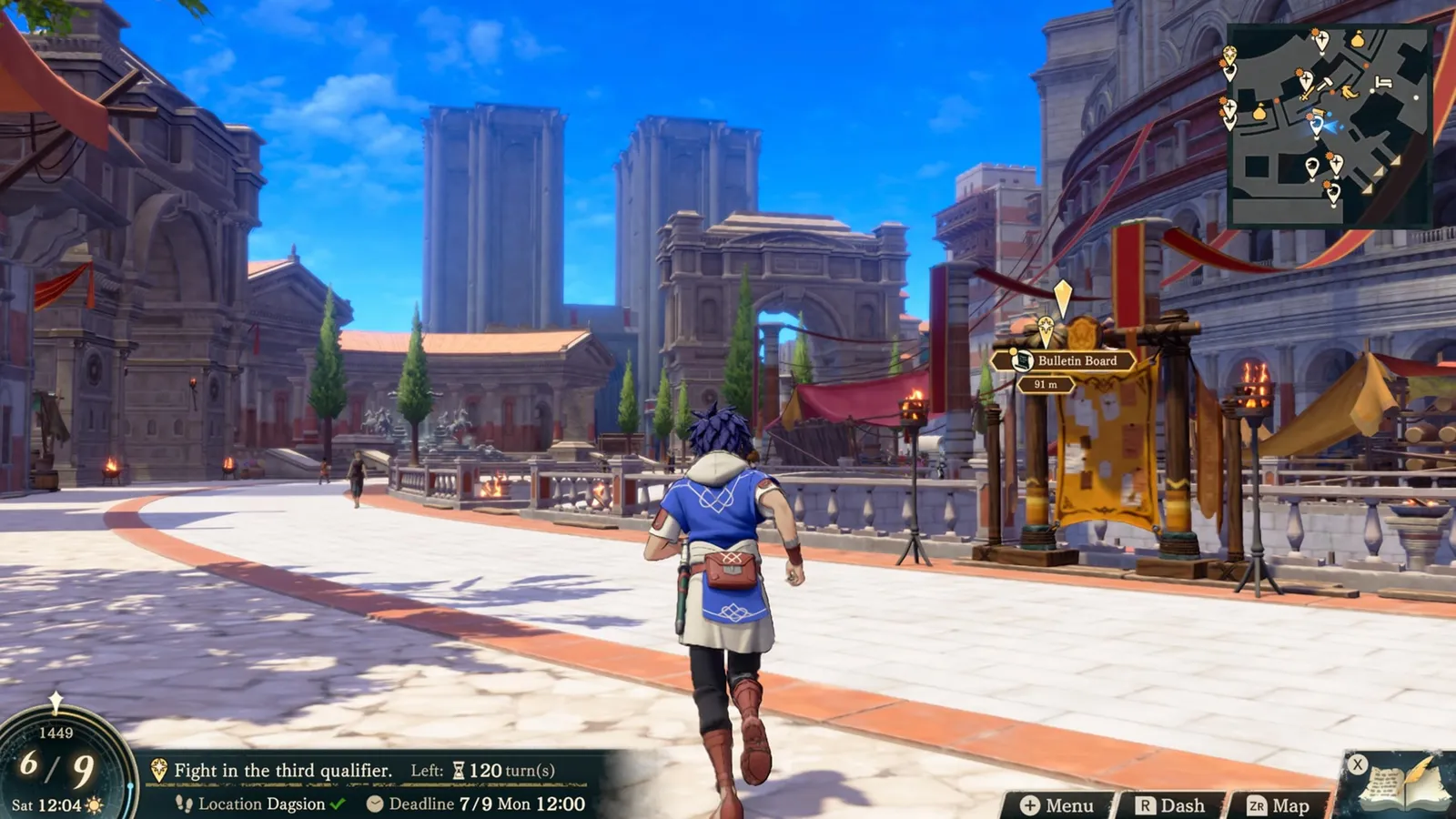 Fire Emblem Fortune's Weave combat screenshot of a Heroic Games battle between contenders