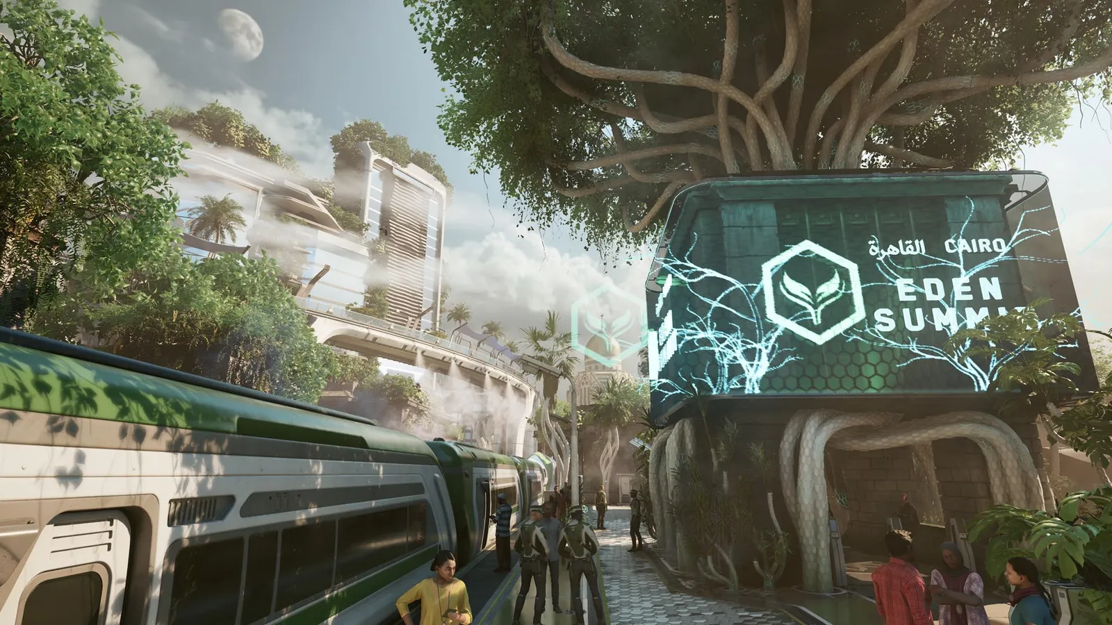 Official screenshot of the near-future Cairo setting from the Perfect Dark reboot gameplay trailer