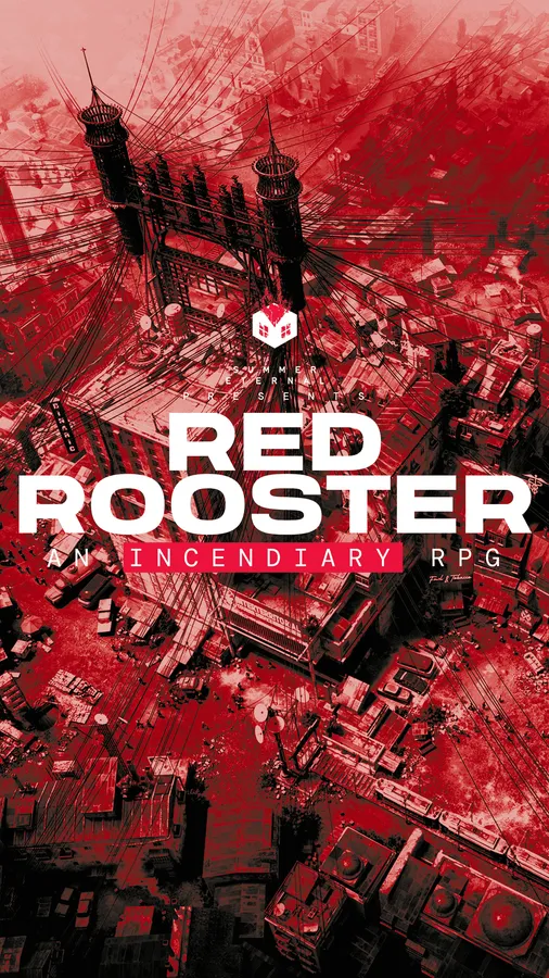 Official key art for Red Rooster, the incendiary RPG from Summer Eternal
