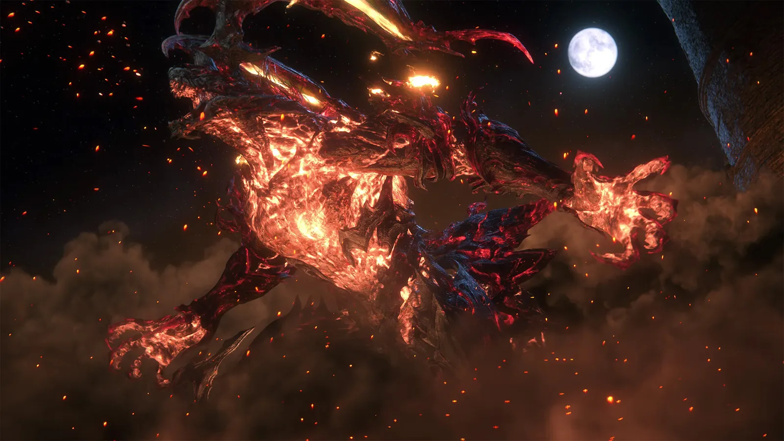 Final Fantasy XVI wide cinematic shot of Valisthea with multiple Eikons visible in the distance