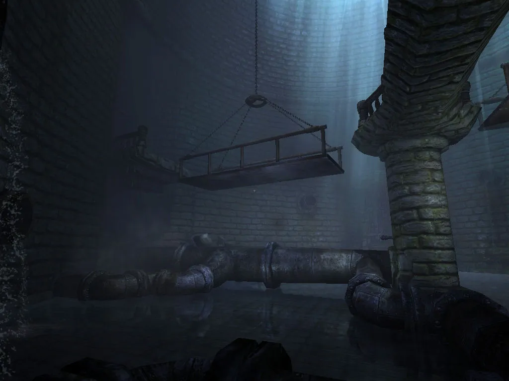 Daniel exploring the damp stone halls of Castle Brennenburg in the original Amnesia game