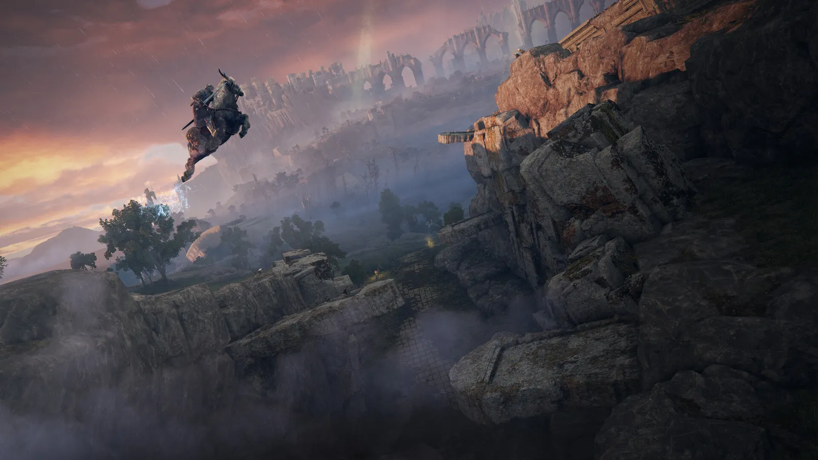 Elden Ring combat screenshot with the player character facing a boss enemy