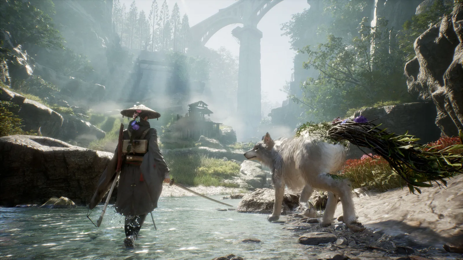 Beast of Reincarnation combat screenshot showing sword and spirit abilities against a corrupted beast in dense forest.