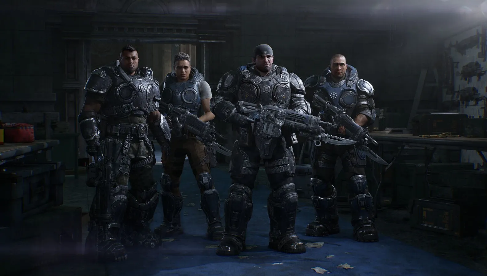 Bravo Squad in Gears of War E-Day featuring Marcus Dom Mags and Lucas