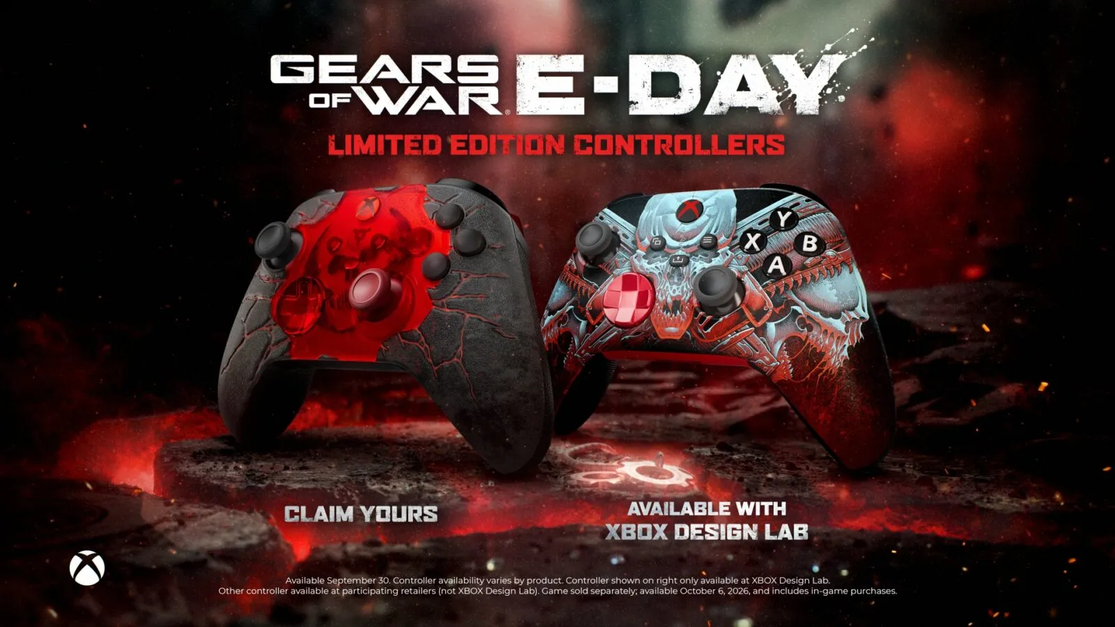 Gears of War: E-Day key art showing the COG squad under heavy Locust fire on the Sera surface