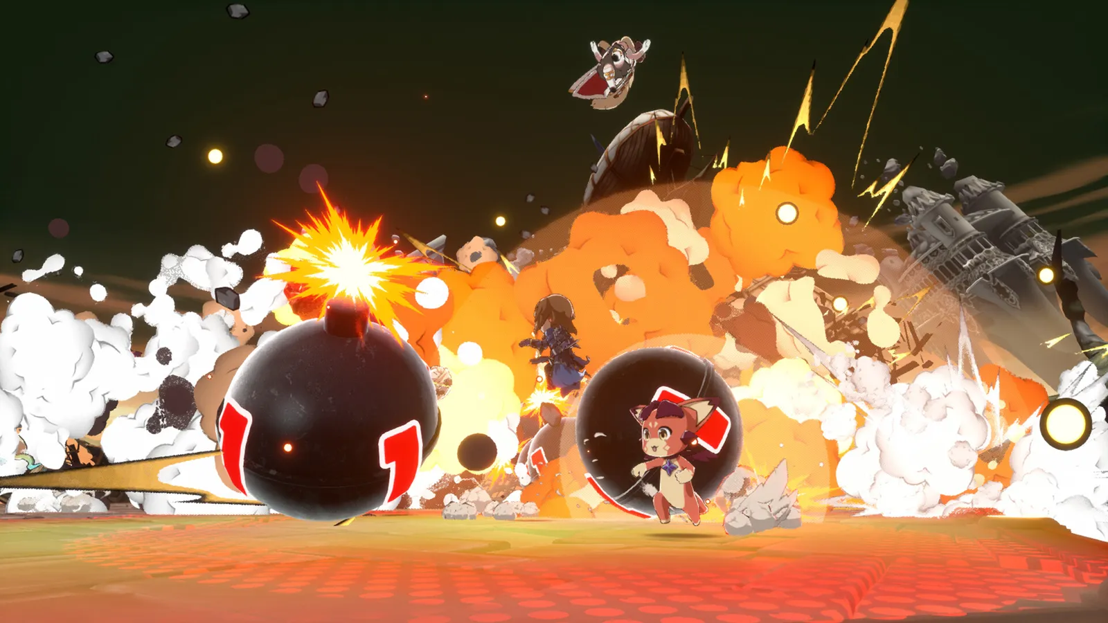 Granblue Fantasy Versus Rising combat screenshot showing two fighters clashing mid-screen
