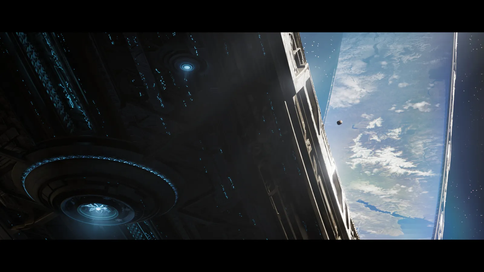 Halo Campaign Evolved in-engine screenshot from Steam showing Master Chief exploring a dark Halo ring interior with the new sprint and ADS systems.