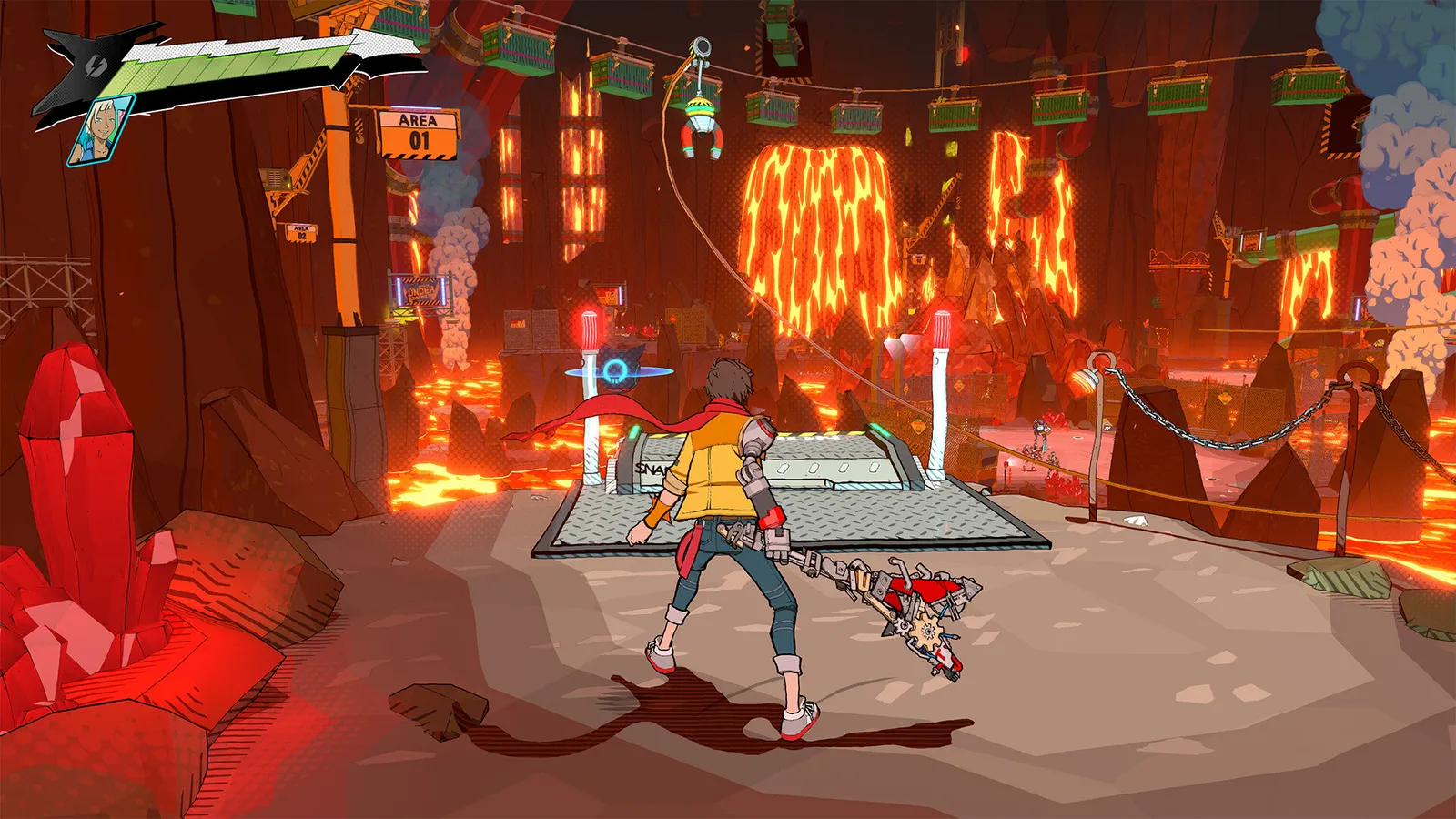 Hi-Fi RUSH rhythm action gameplay with enemy waves and beat markers