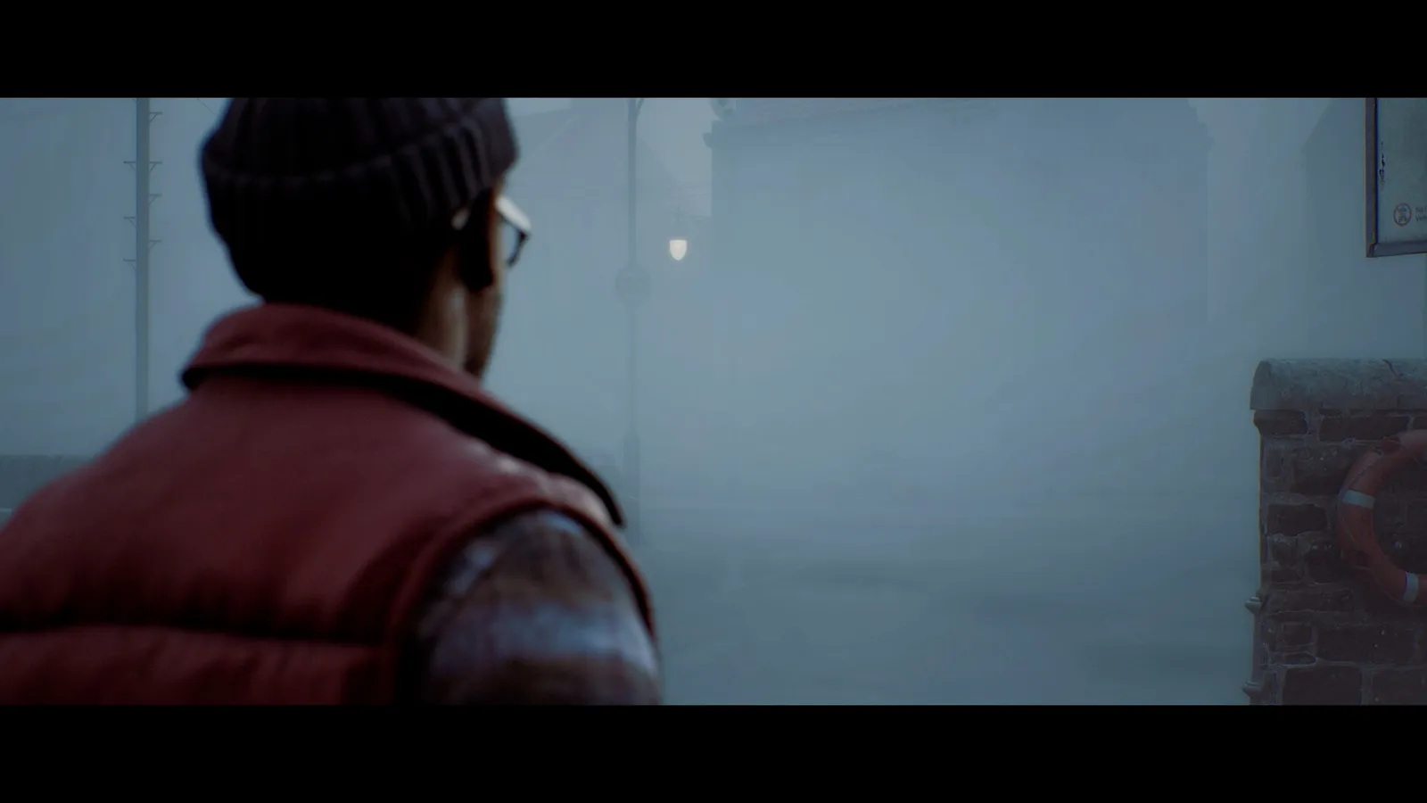 Close up of a flickering monitor inside a derelict operating room from SILENT HILL Townfall