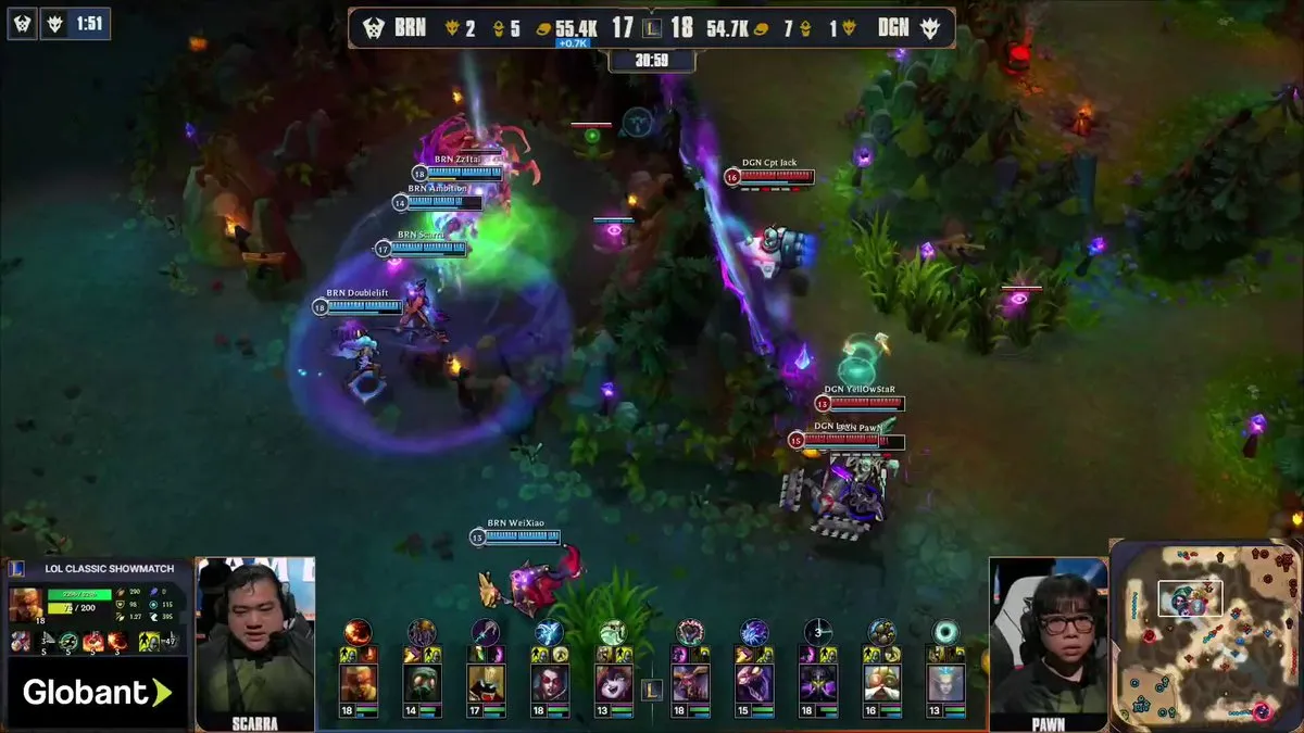 League Classic showmatch footage on the old League of Legends Rift