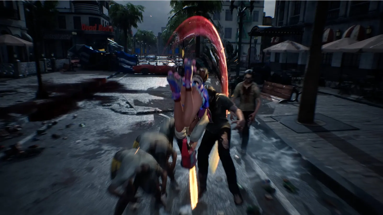 Lollipop Chainsaw 2 Back2Back screenshot of Juliet fighting zombies
