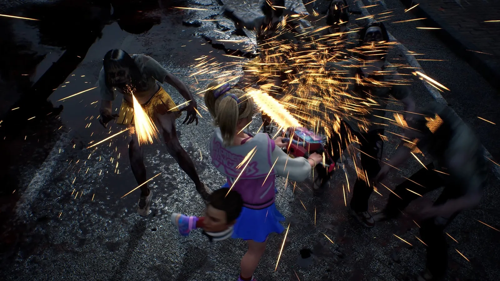 Lollipop Chainsaw 2 Back2Back screenshot of the Jaredwood cityscape