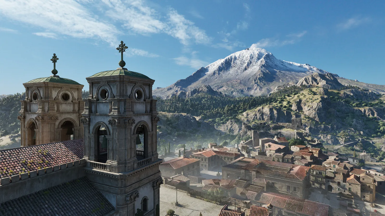 Mafia The Old Country Man of Honor expansion screenshot showing Enzo in a Sicilian village during winter
