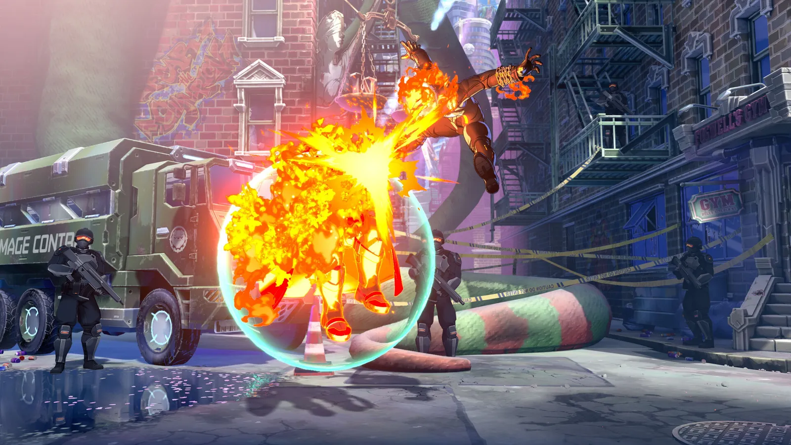 Marvel Tokon Fighting Souls stage screen with characters mid-match and HUD