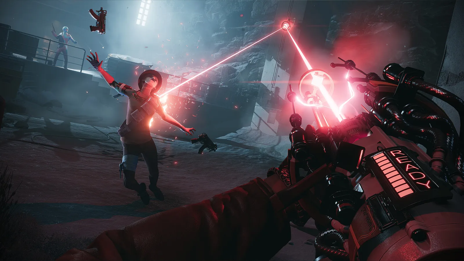 Deathloop gameplay screenshot showing the stylized time loop island