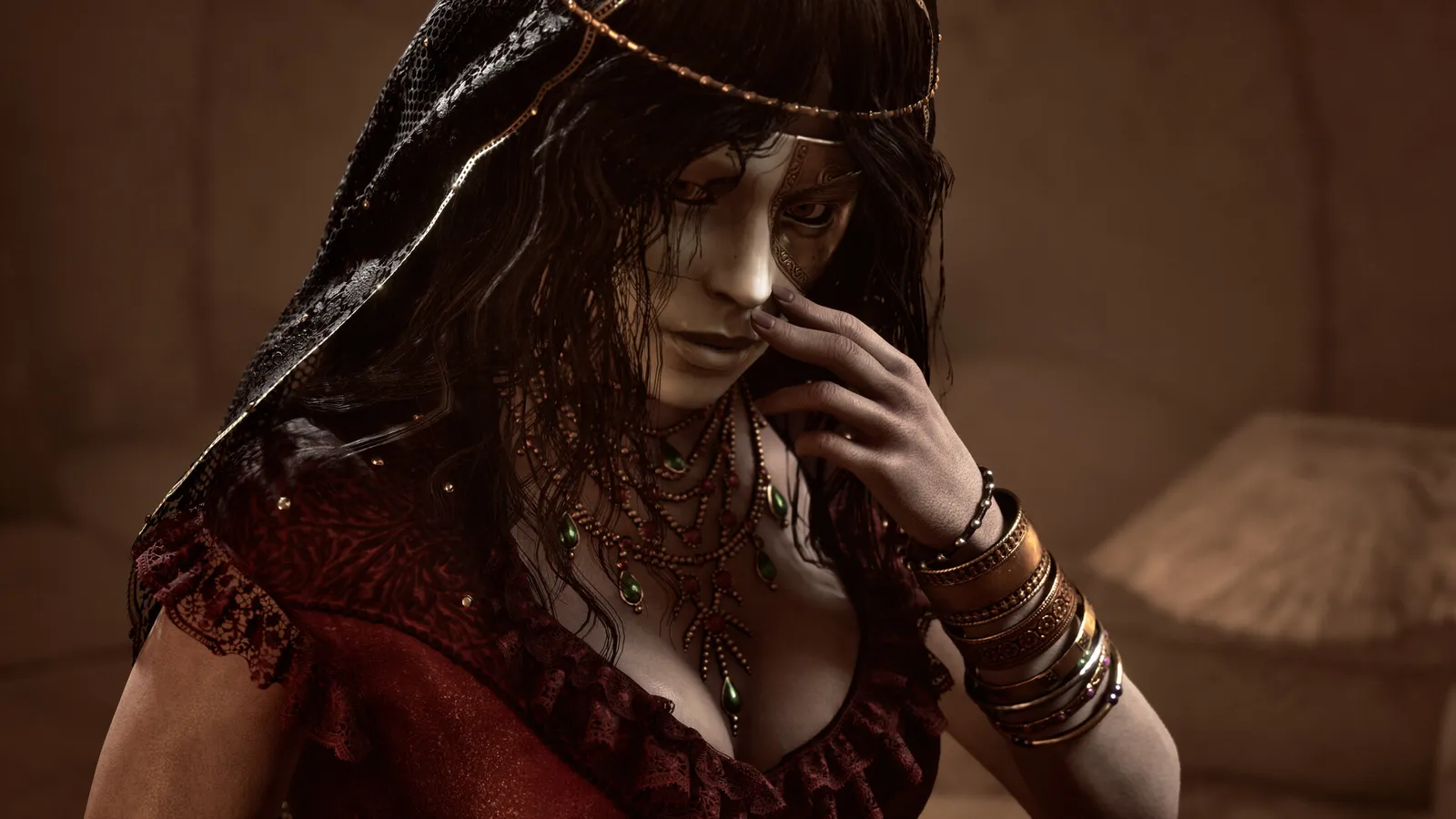 Mortal Shell II environment screenshot showing ruined dark fantasy architecture and atmospheric lighting