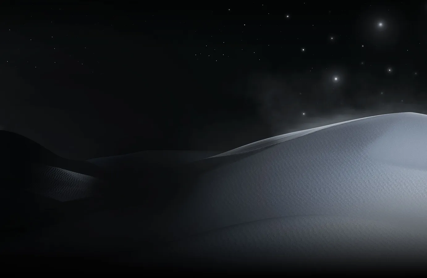 Desert landscape at night backdrop for the XBOX Series X hero banner