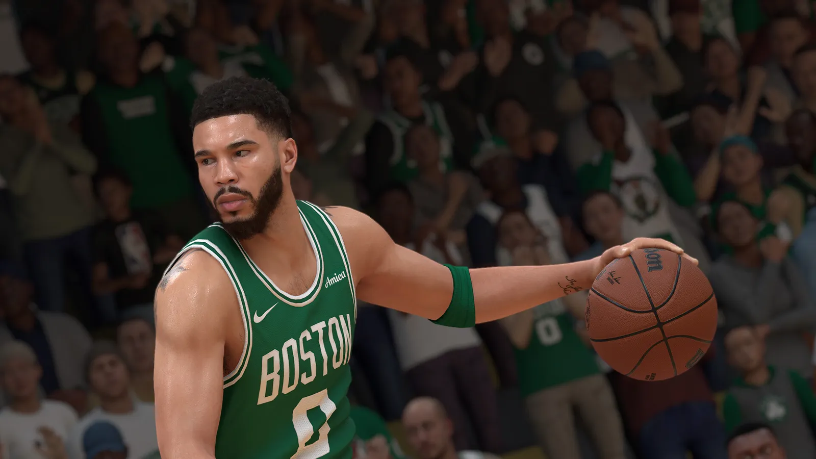 Official NBA 2K25 gameplay screenshot from the Steam store page showing a basketball match in progress