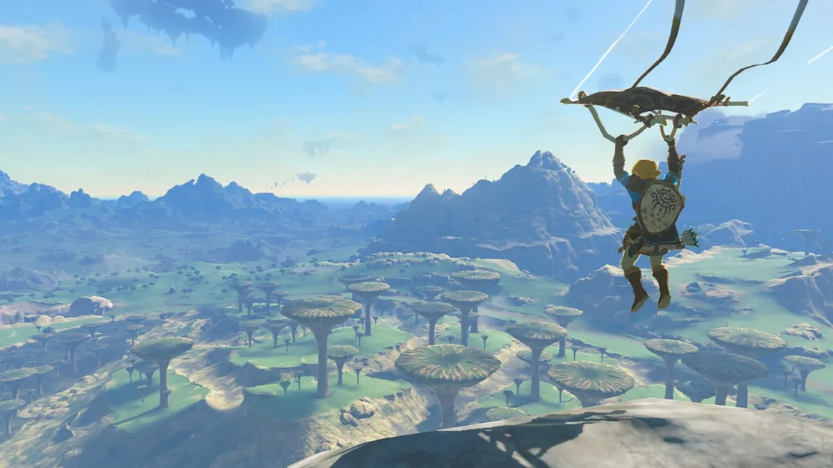 Second official Nintendo screenshot from Tears of the Kingdom showing Link exploring Hyrule
