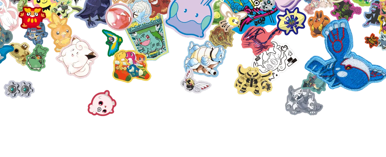 Official Pokemon 30th anniversary footer artwork with sticker-style character collage