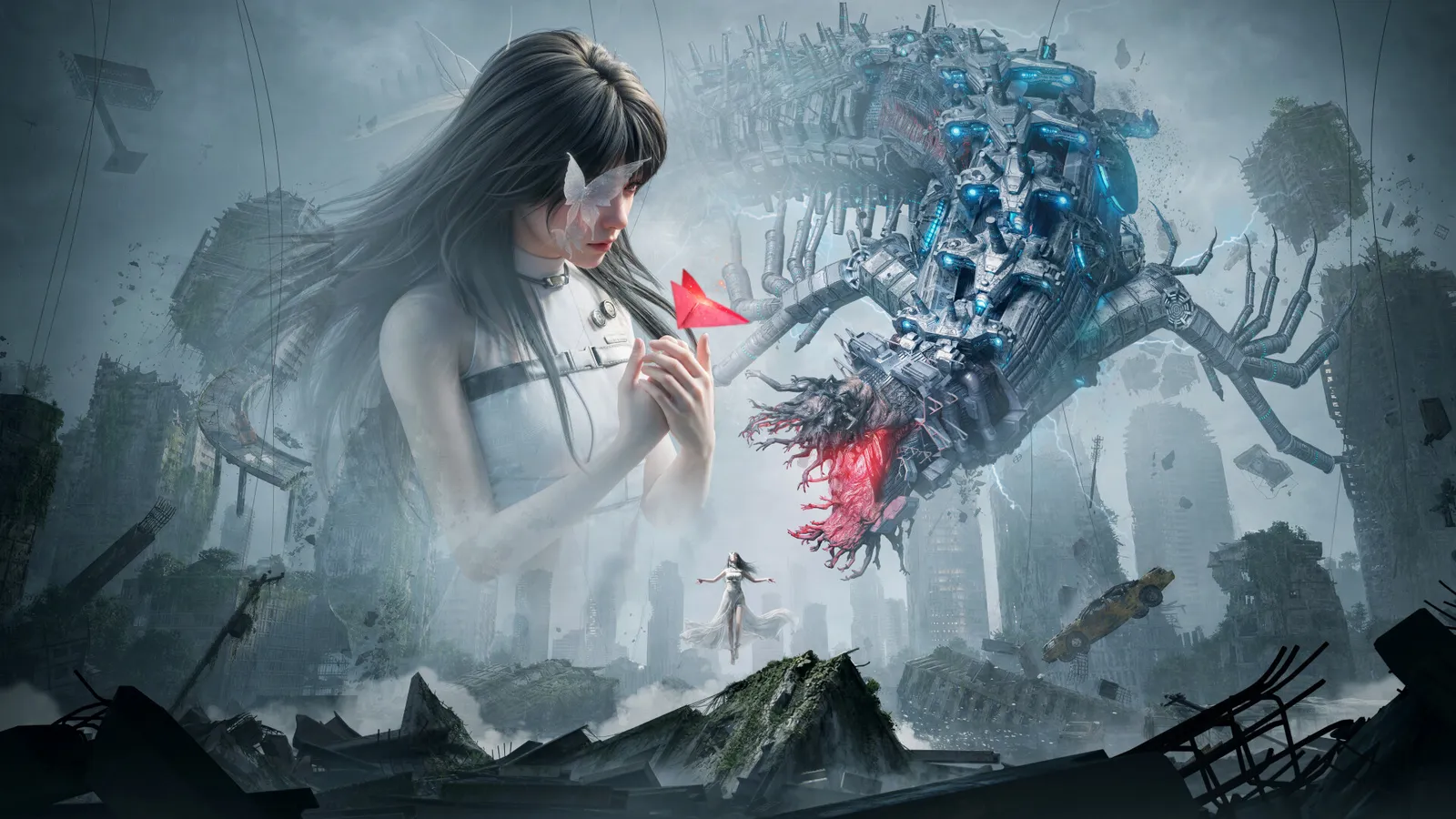 Once Human player exploring an anomaly-warped zone in the Nalcott open world