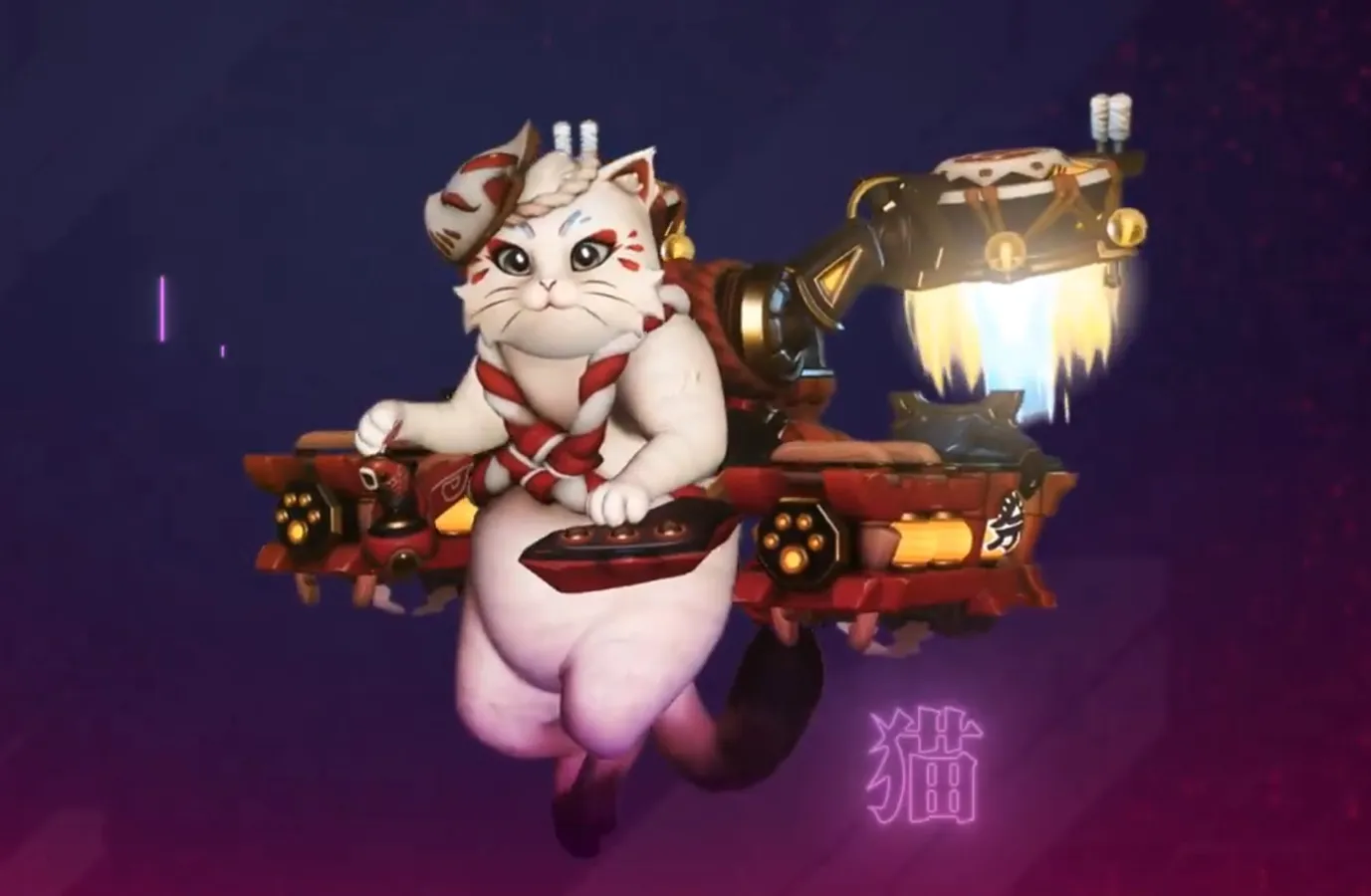 Shion, Overwatch Season 3 new DPS hero, poses with her motorcycle in a neon-lit Tokyo setting