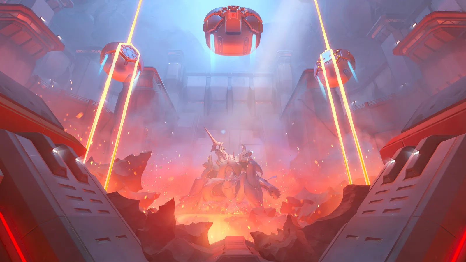 Watchpoint Grimsvotn Icelandic volcano prison Escort map artwork for Overwatch Season 5