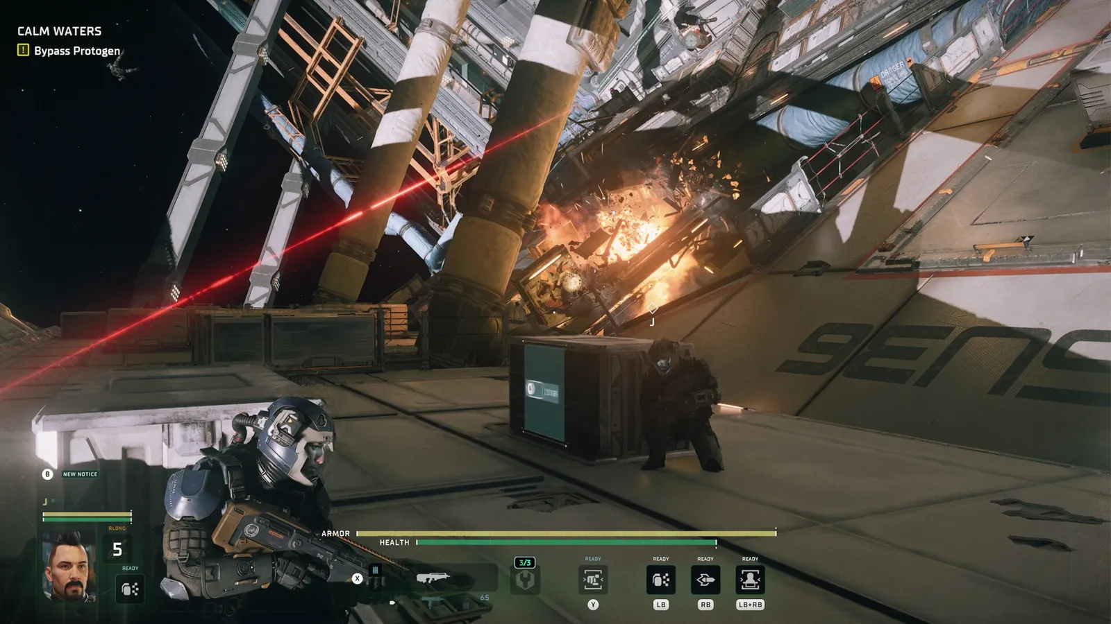The Expanse Osiris Reborn official Steam screenshot of a third person action RPG scene on a station