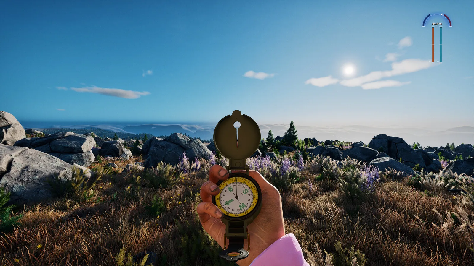 Prologue Go Wayback promotional screenshot showing wilderness terrain with dynamic weather