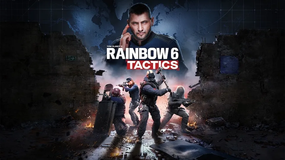 Official Rainbow Six Tactics reveal key art showing Six commanding a squad of operators in tactical gear